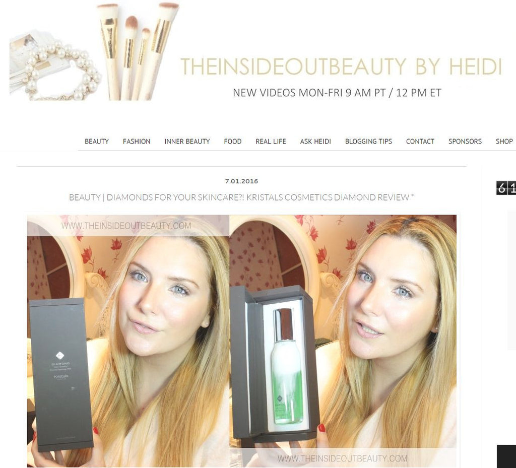 TheInsideOutBeauty Reviews Kristals Diamond Skincare Line